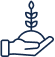 Icon of a hand holding a plant, representing 'Expert-led Learning'.